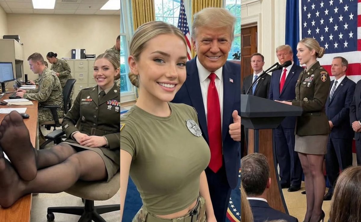 A Blonde US Army Soldier Posed With Trump, Putin And Zelensky. She Was AI