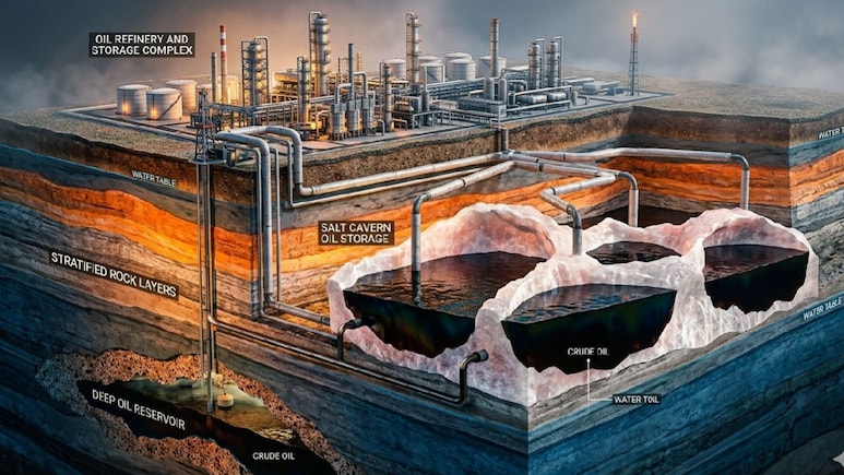 Explainer: तिजोरी नहीं, गुफाओं में बंद है देश का 'असली खजाना', मिडिल ईस्ट संकट के बीच कहां है पेट्रोलियम रिजर्व