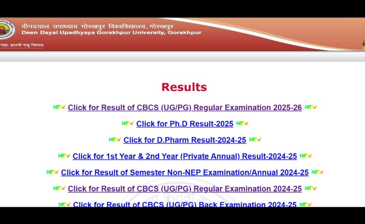 DDU Result 2026 Out: Download Undergraduate, PG Odd Semester Marksheet Here