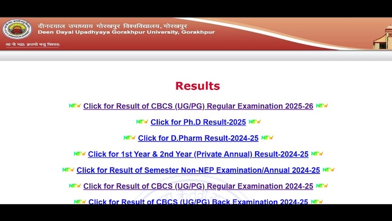 DDU Result 2026 Out: Download Undergraduate, PG Odd Semester Marksheet Here