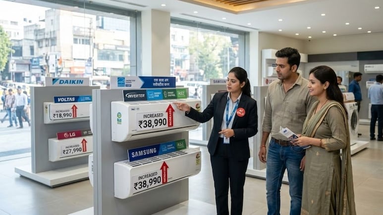 AC Price Hike: गर्मी बढ़ते ही एयर कंडीशनर 15% तक महंगा! LG से वोल्&zwj;टास तक, 1 और 2 टन वाला एसी कितने का मिलेगा?