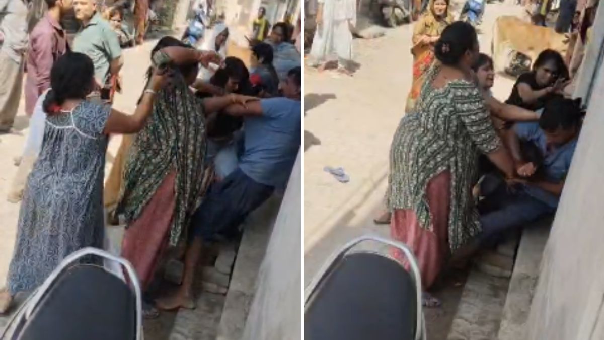 कानपुर: आने-जाने वाली लड़कियों को छेड़ता था मनचला, महिलाओं ने पकड़कर पीट दिया- Video