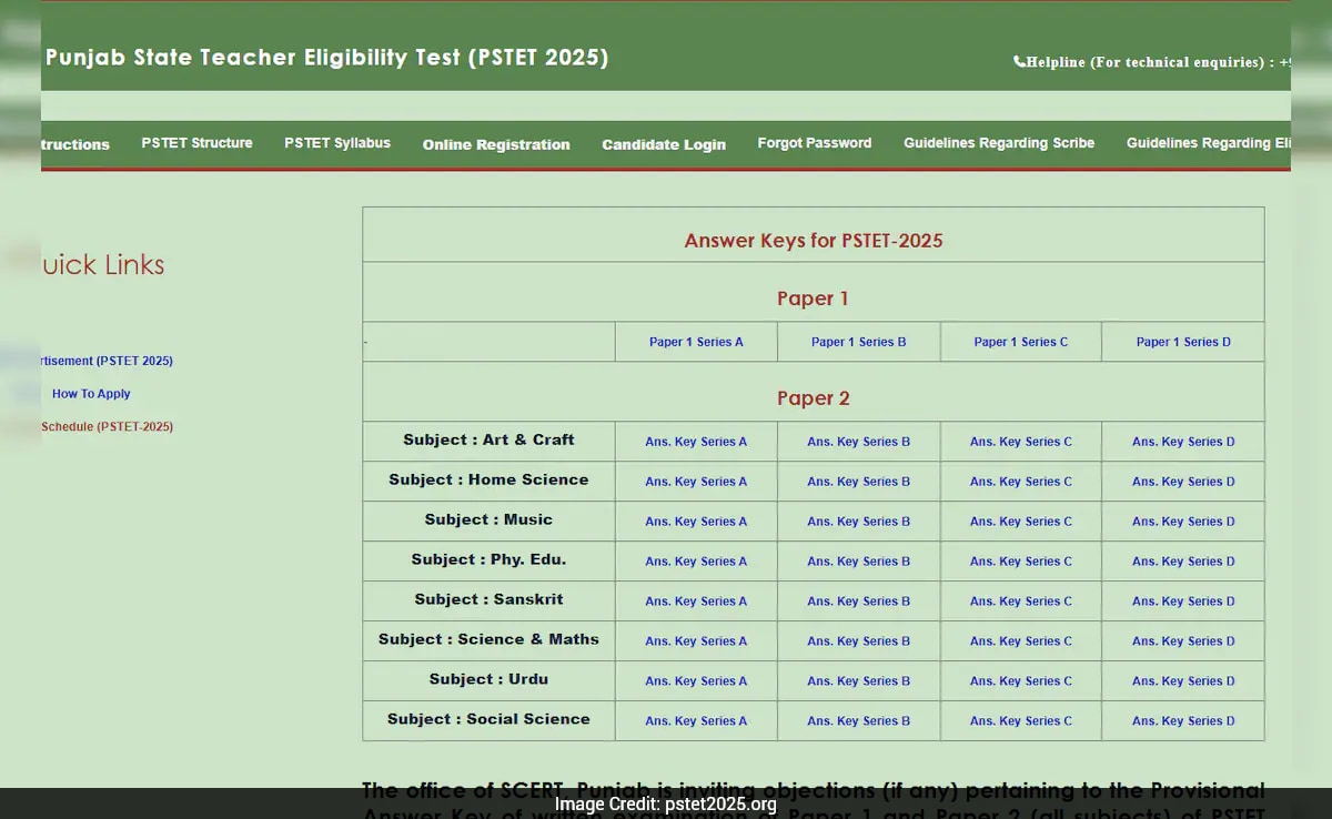 Punjab PSTET 2025 Provisional Answer Key Released with Objection Window Open