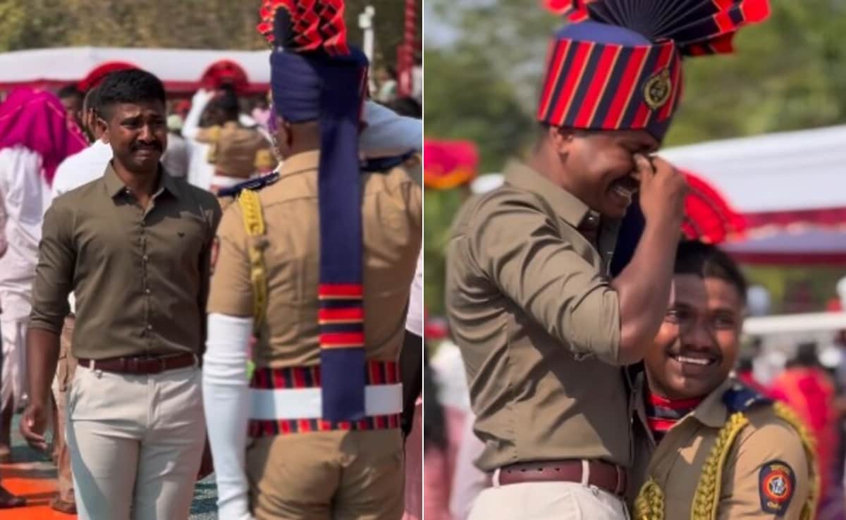 मुंबई पुलिस की वर्दी में छोटे भाई ने किया सैल्यूट, खुशी के मारे फूट-फूटकर रोया बड़ा भाई, Video आपको रुला देगा