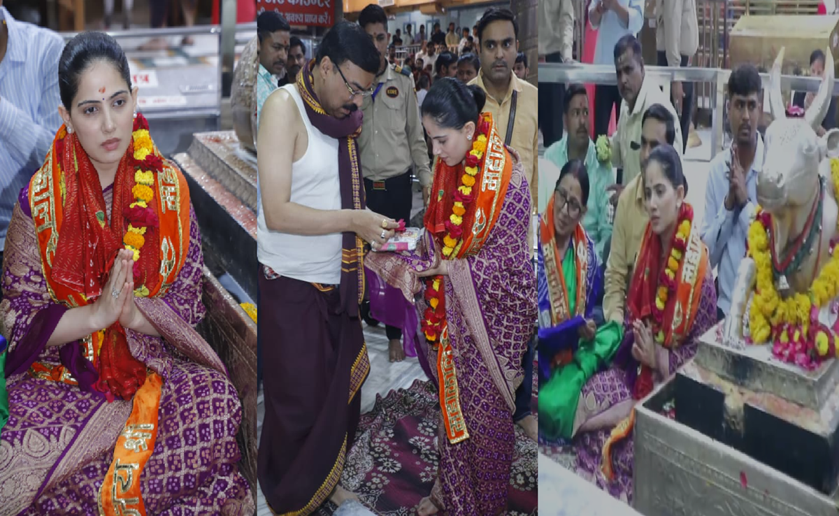 उज्जैन में बाबा महाकाल के दर्शन करने पहुंचीं जया किशोरी, नंदी हॉल में किया शिव जाप