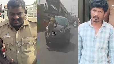 On Camera, Man Carrying 390 Kg Of Tobacco Drags Karnataka Cop On Bonnet