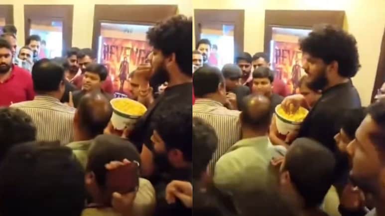 Fight Breaks Out At <i>Dhurandhar 2</i> Screening, Man Grabs A Popcorn Bucket To Watch The Show