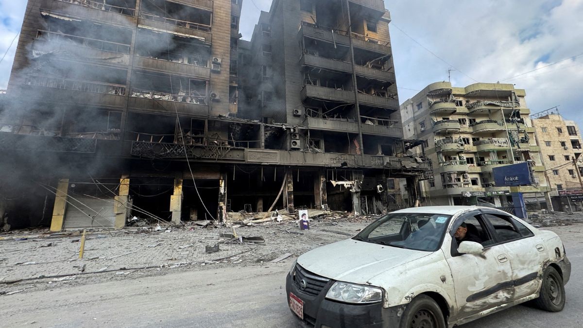 Buildings were hit in Beirut