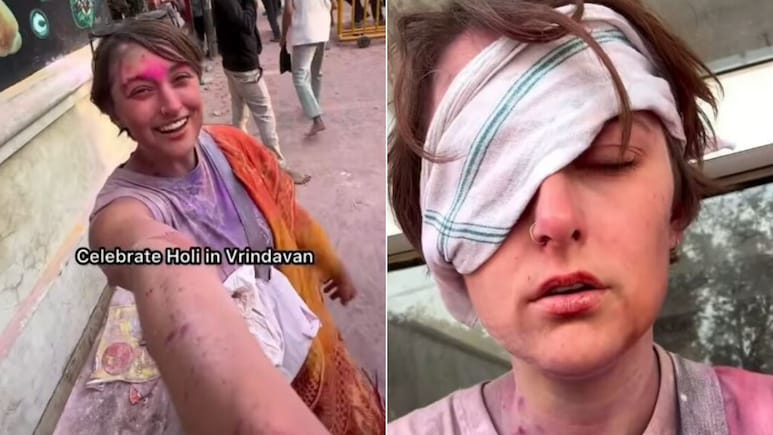 अबतक धुंधला दिख रहा है... वृंदावन में होली खेलने पहुंची विदेशी महिला, अपना अनुभव बताते हुए लोगों को दी चेतावनी