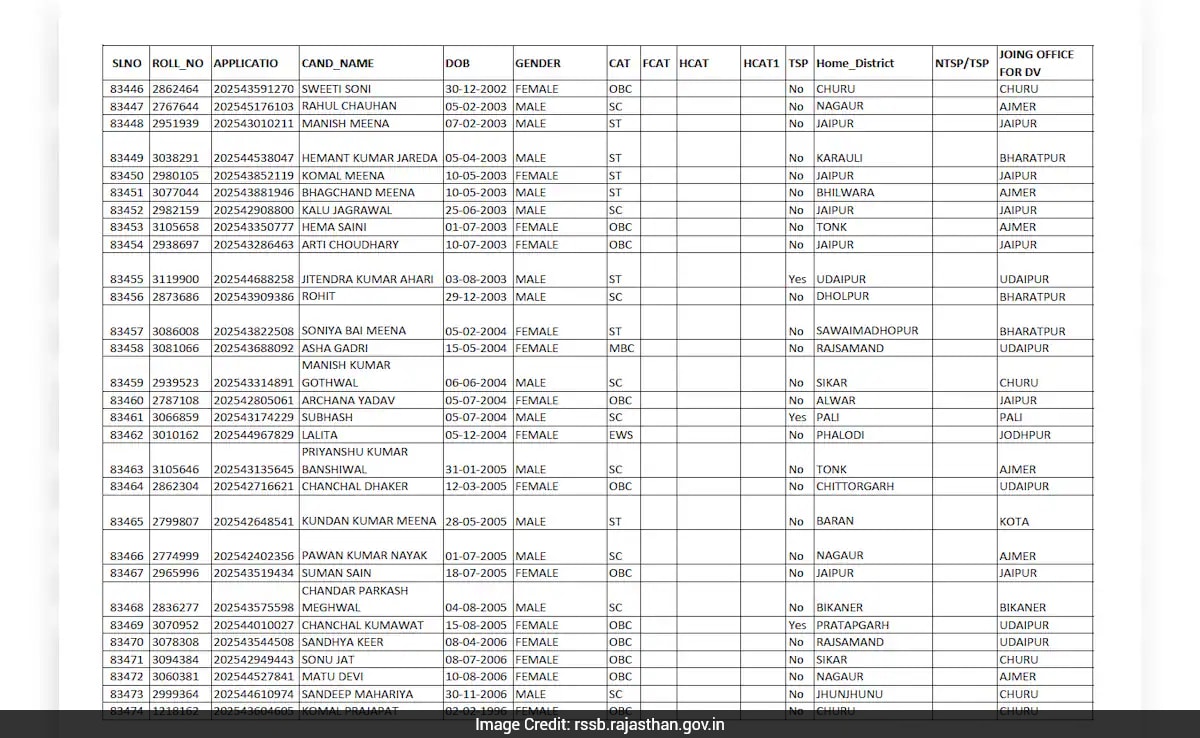 Rajasthan RSSB Grade 4 Recruitment: Document Verification Schedule Out, Details Here