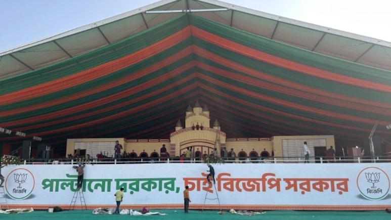Dakshineswar Temple Replica Takes Centre Stage At PM Modi's Kolkata Rally