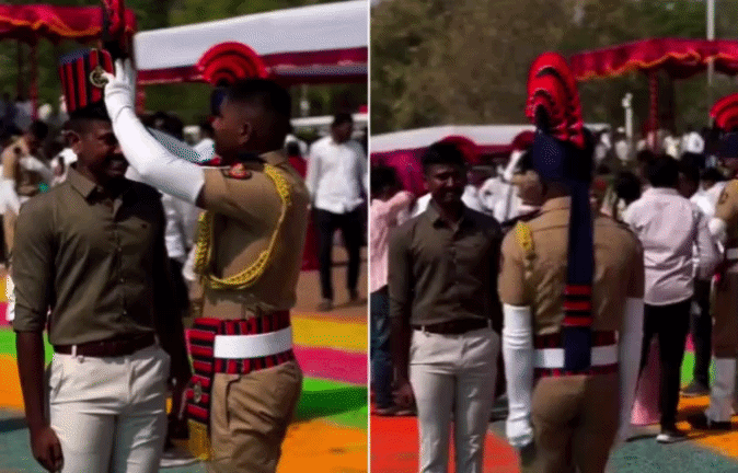 दिल को छू लेने वाला VIDEO: पुलिस अफसर बने छोटे भाई ने दी पहली सलामी, आंसू नहीं रोक पाया बड़ा भाई