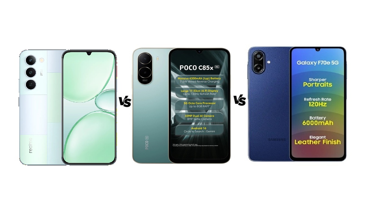 Realme P4 Lite 5G vs Poco C85x 5G vs Samsung Galaxy F70e 5G: 15K में कौन सा फोन है बेस्ट?