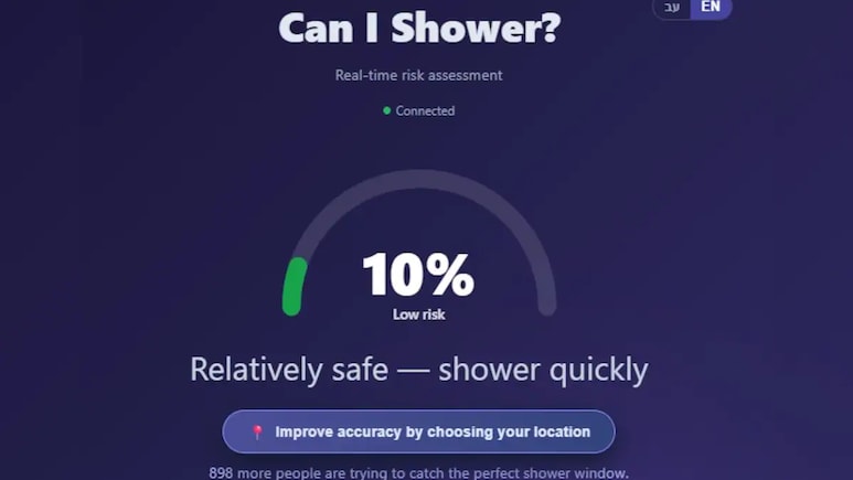 New Website Claims To Provide Best Time For Taking Shower In Israel Amid Iran's Drone Strikes