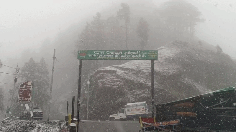 Photos : पहाड़ों में लौटी सर्दियां! देखिए चकराता के लोखंडी में ताजा बर्फबारी का नजारा