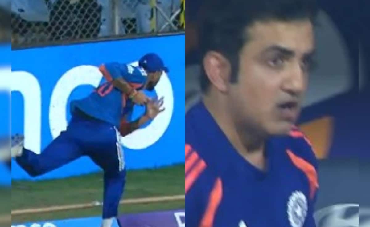 Watch: Axar Patel, Shivam Dube Take Game-Changing Catch, Gautam Gambhirs Reaction Says It All