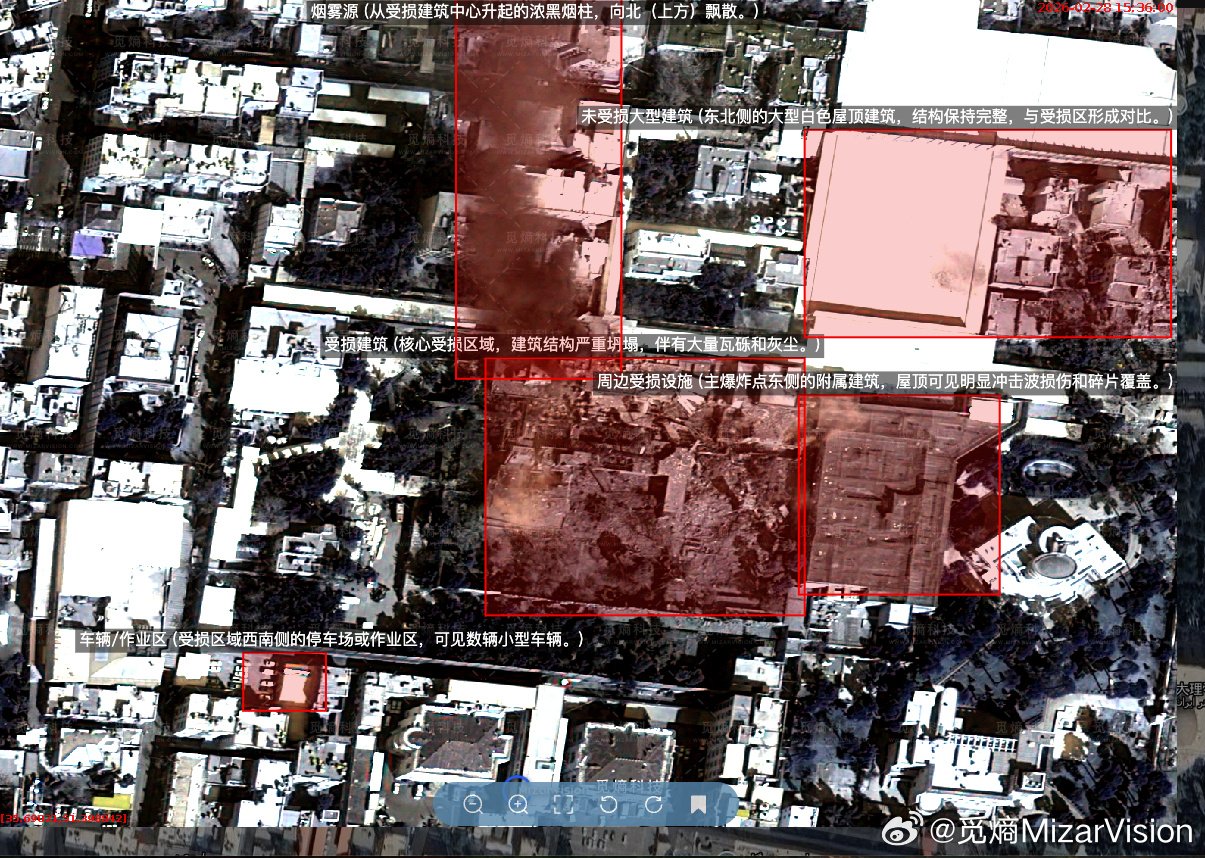 Satellite images capture damage to buildings in Tehran, the Iranian capital, following attacks by the US and Israel.
