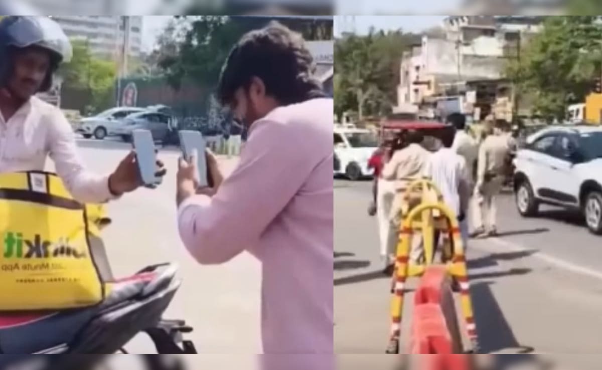 हेलमेट का चालान काट रही थी ट्रैफिक पुलिस, शख्स ने Blinkit से वहीं पर मंगवा लिया हेलमेट, वीडियो वायरल