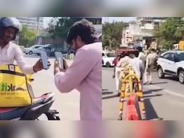 हेलमेट का चालान काट रही थी ट्रैफिक पुलिस, शख्स ने Blinkit से वहीं पर मंगवा लिया हेलमेट, वीडियो वायरल