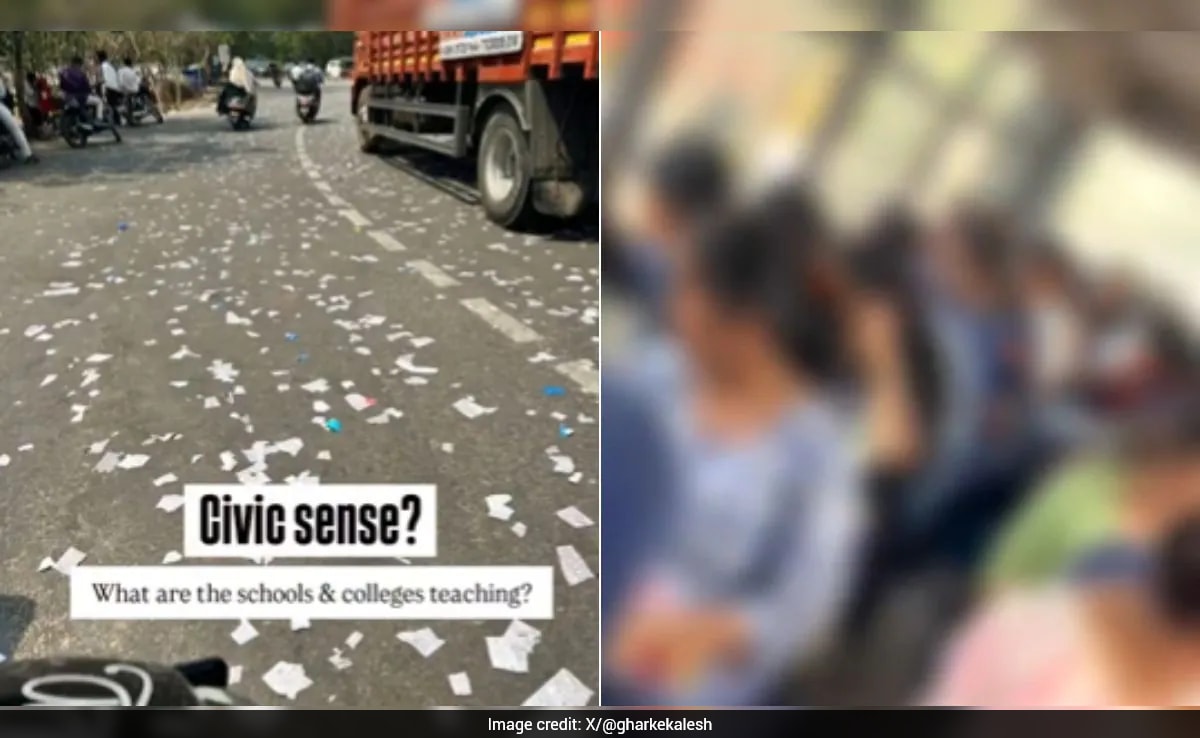 Man Confronts Students Throwing Paper From School Bus, Viral Video Sparks Debate