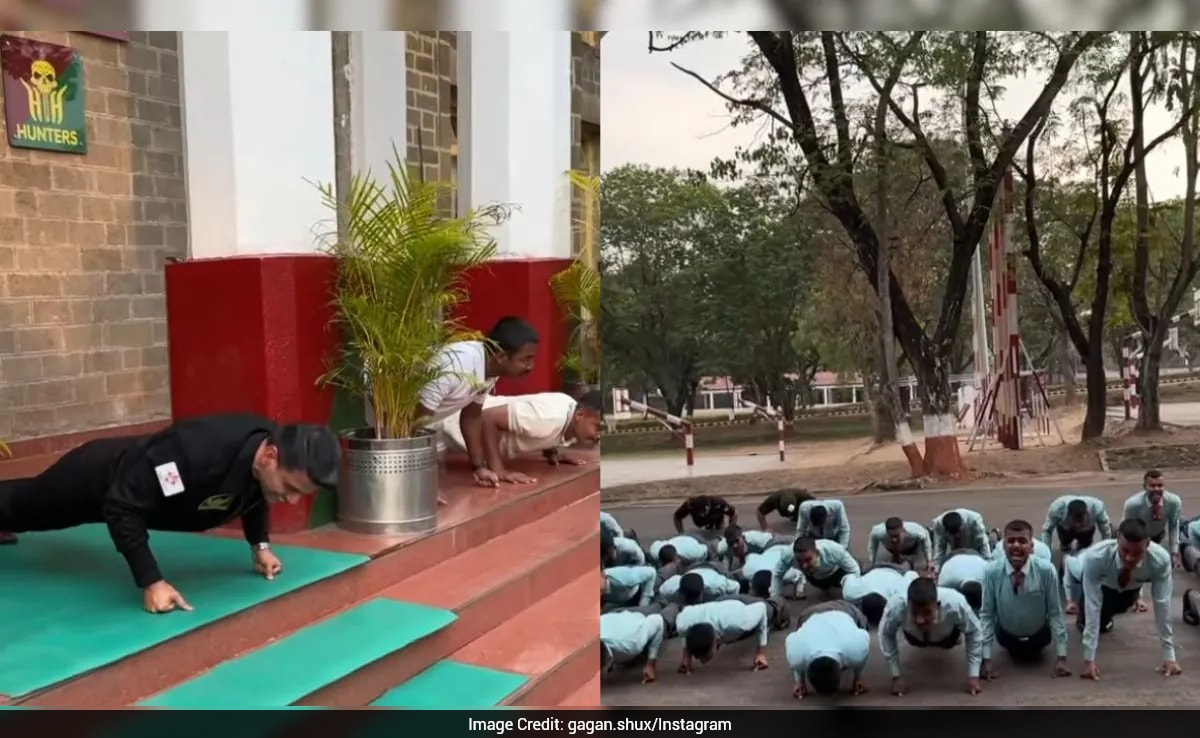 Astronaut Shubhanshu Shukla Revisits NDA, Does Push-Ups With Hunter Squadron Cadets