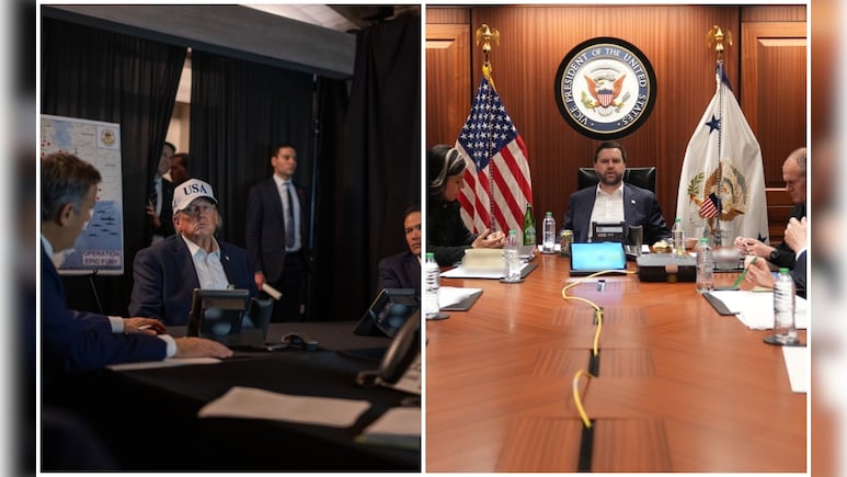 ईरान पर जब दागी जा रही थी मिसाइलें... क्&zwj;या कर रहे थे ट्रंप, तस्&zwj;वीरें आई सामने