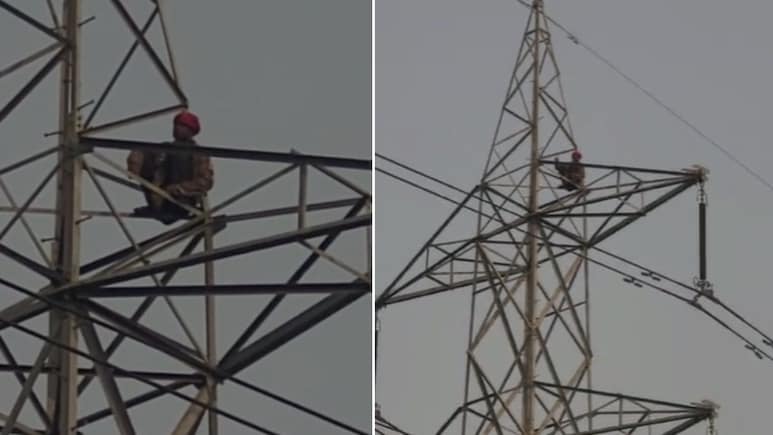 मजदूरी नहीं मिली तो मौत से खेला नेपाली युवक, हाईटेंशन पोल पर चढ़कर मचाया हंगामा