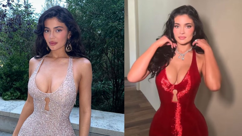 Kylie Jenner Repeats Silver Schiaparelli Gown In Red For Oscars 2026