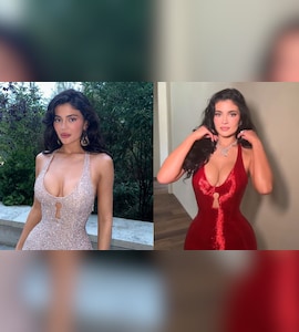 chinese dress ladies Kylie Jenner Red Strapless Pre-GRAMMY Gala 2019 Dress