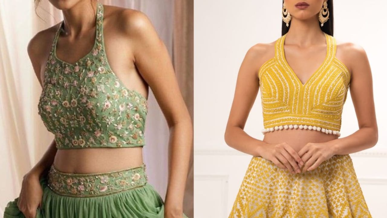 Why Halter Neck Blouses Work Better for Contemporary Saree Looks Why Halter Neck Blouses Work Better for Contemporary Saree Looks