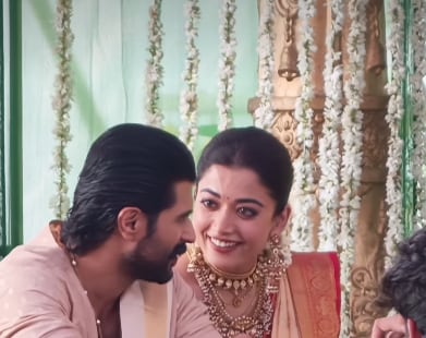 Rashmika-Vijay Perform Satyanarayana Vratam At New Home In Telangana