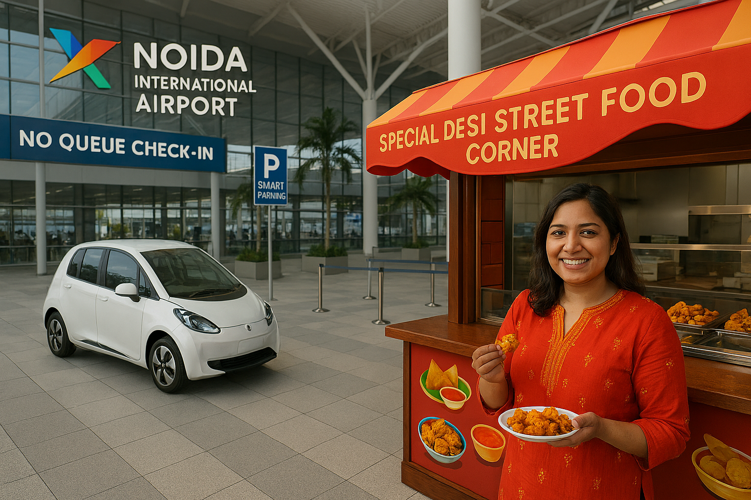देसी सस्ता खाना, स्मार्ट पार्किंग और नो क्यू चेक इन... नोएडा एयरपोर्ट पर आम यात्रियों को भी ये 6 खास सुविधाएं