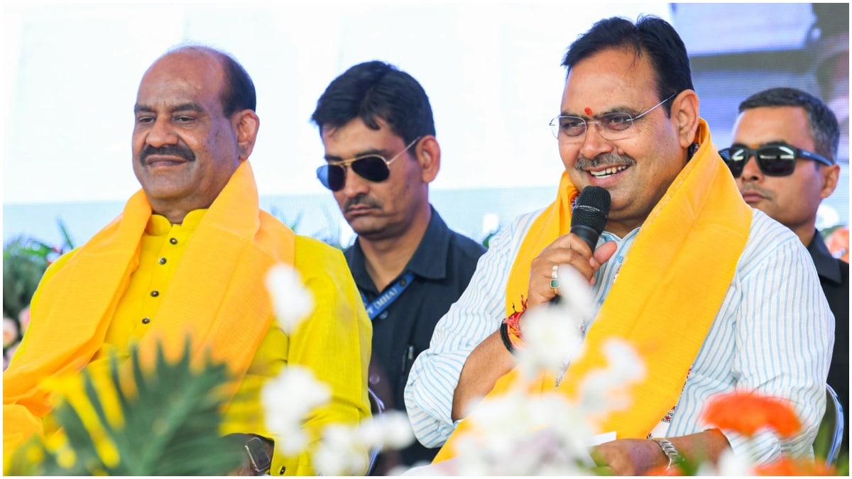 लोकसभा स्पीकर ओम बिरला और राजस्थान के सीएम भजनलाल शर्मा का फाइल फोटो.