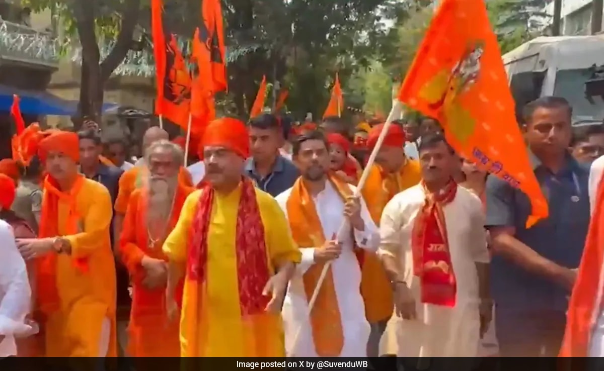 Suvendu Adhikari Leads Ram Navami Rally In Mamata Banerjee's Constituency