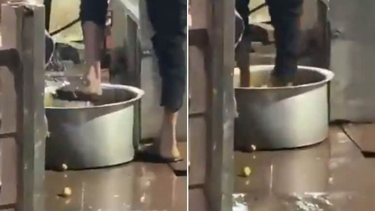 Viral Video Shows Aloo Tikki Seller In Ghaziabad Washing Potatoes With His Feet
