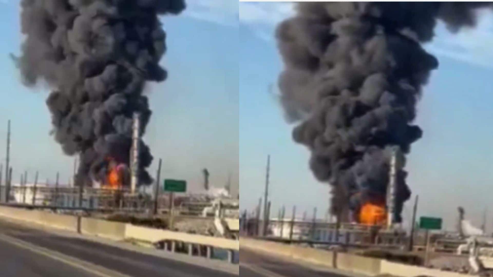 VIDEO: धमाका और फिर आसमां तक धुआं... अमेरिका की ऑयल रिफाइनरी में बड़ा विस्फोट, रोज निकलता है 435,000 बैरल तेल