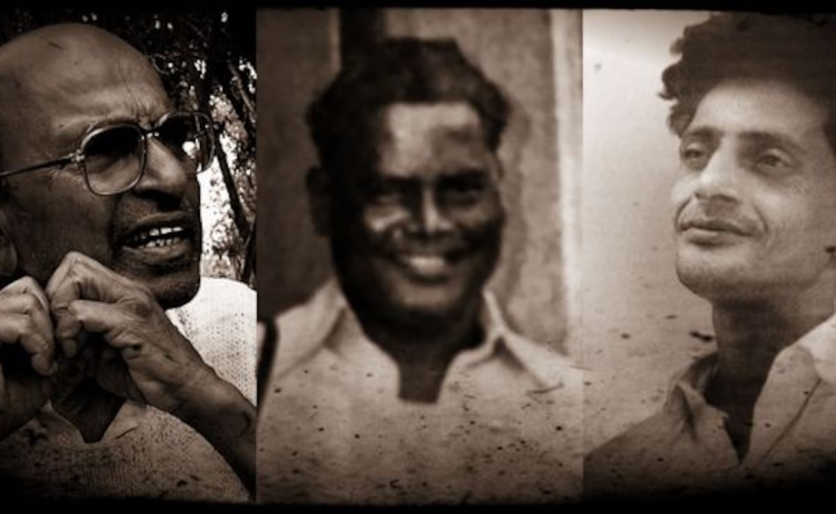 From left: Kanu Sanyal, Jangal Santhal, Charu Mazumdar