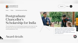 University Of Birmingham Announces Rs 10 Lakh PG Scholarship For Indian Students, Apply Today