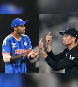 "<i>Jhooth Bol Raha Hai</i>": Suryakumar Yadavs Direct Aim At New Zealand Captain Mitchell Santner Ahead Of T20 World Cup Final