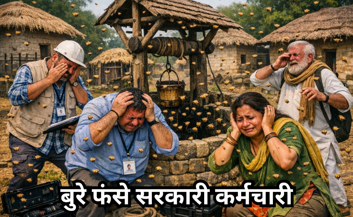 मधुमक्खियों ने सरकारी कर्मचारियों पर बोला हमला, गनमैन को भी नहीं छोड़ा, डंक मारकर चार को किया घायल