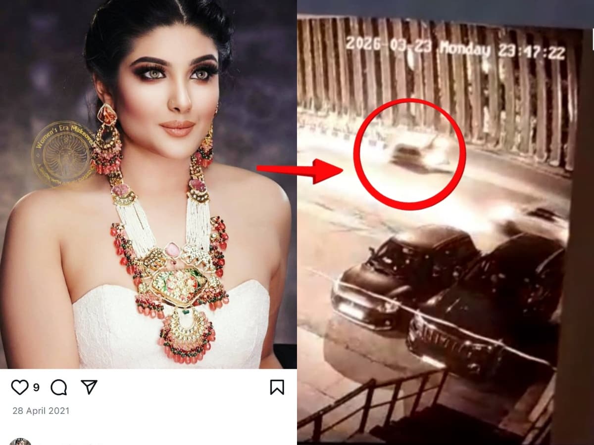 CCTV: अनियंत्रित होकर डिवाइडर से टकराई कार, मॉडल हर्षिल कालिया की मौत का 'वो खौफनाक पल'