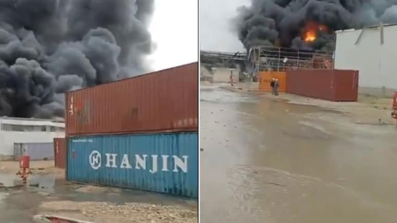 Fire Rages As Shrapnel From Iran Missile Hits Industrial Facility In Israel