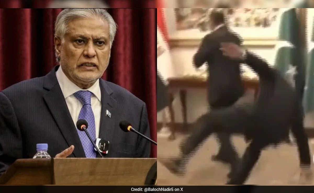 Video: Pakistan Deputy PM Ishaq Dar's Red Carpet Fall Goes Viral