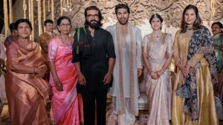 पुष्पा के भाई की हुई शादी, सामने आई न्यूली मैरिड कपल की फर्स्ट फोटो, कुछ यूं 'श्रीवल्ली' के साथ पोज देते दिखे अल्लू अर्जुन&nbsp;