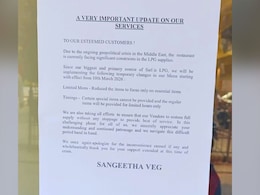 Tamil Nadu Restaurants Cut Menu Size, Cite Commercial LPG Shortage