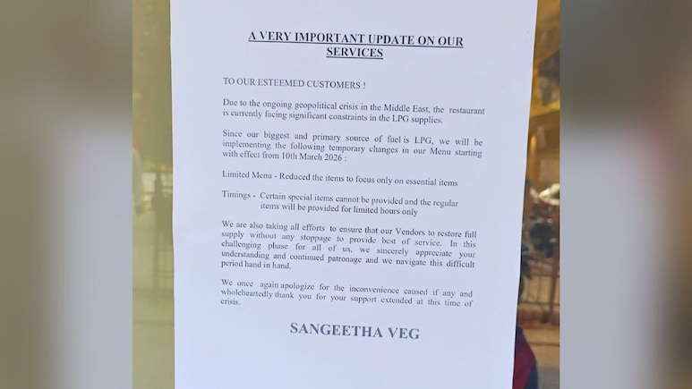 Tamil Nadu Restaurants Cut Menu Size, Cite Commercial LPG Shortage