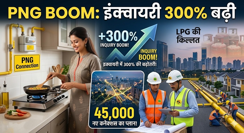 इंक्‍वायरी 300% बढी, 45000 नए कनेक्‍शन का प्‍लान! LPG छोड़ PNG की ओर दौड़े लोग,  IGL-GAIL का रोडमैप जानें
