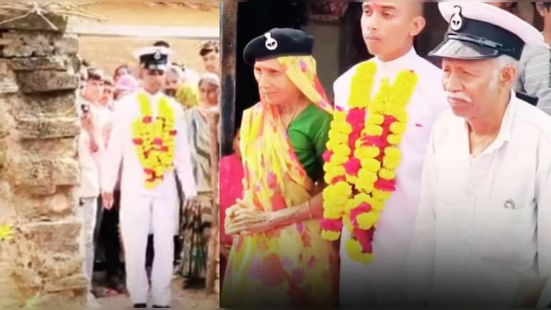 नेवी में अफसर बनकर लौटा बेटा, मिट्टी के घर में रहने वाले मां-बाप का भर आया दिल