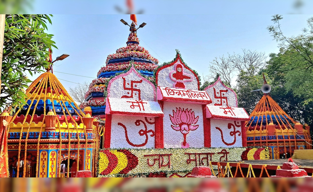 नवरात्रि में सजा माता छिन्नमस्तिका का दरबार, श्रद्धालुओं का अंबार देखने पहुंचा माता का भव्य श्रृंगार