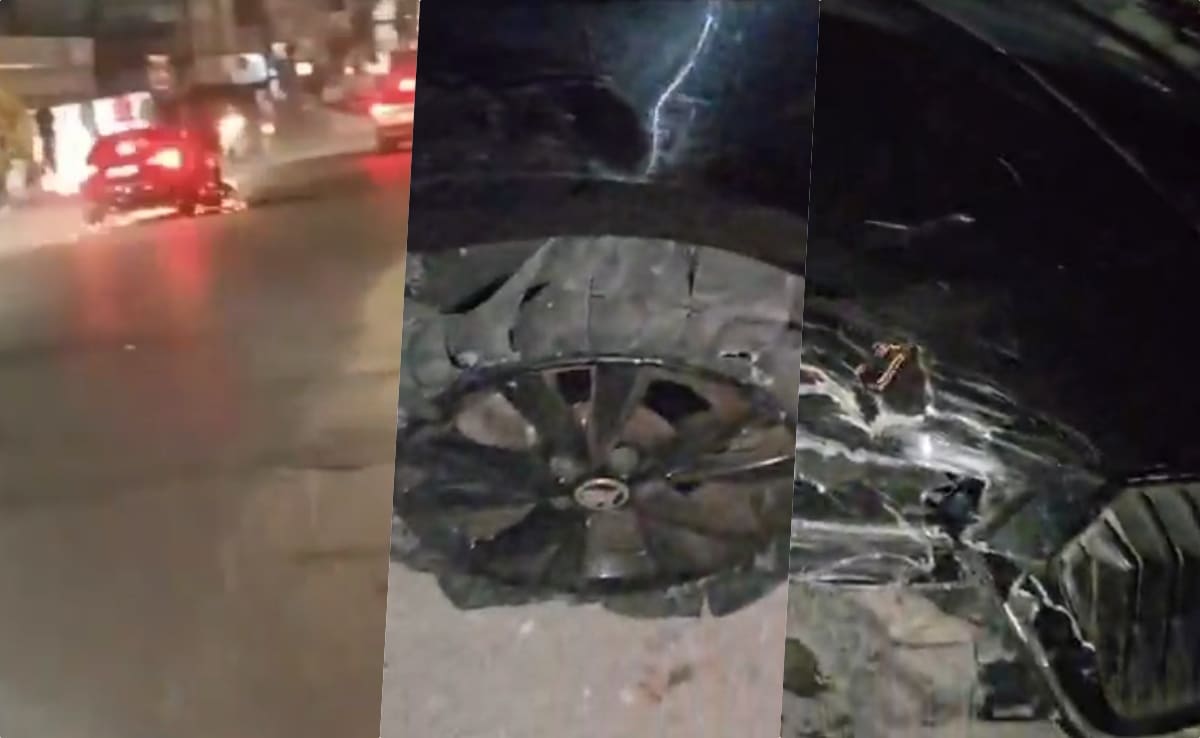 तेलंगाना में तेज रफ्तार स्कोडा कार ने मचाई दहशत, बाइक को कई मीटर तक घसीटा, उठती रही चिंगारियां